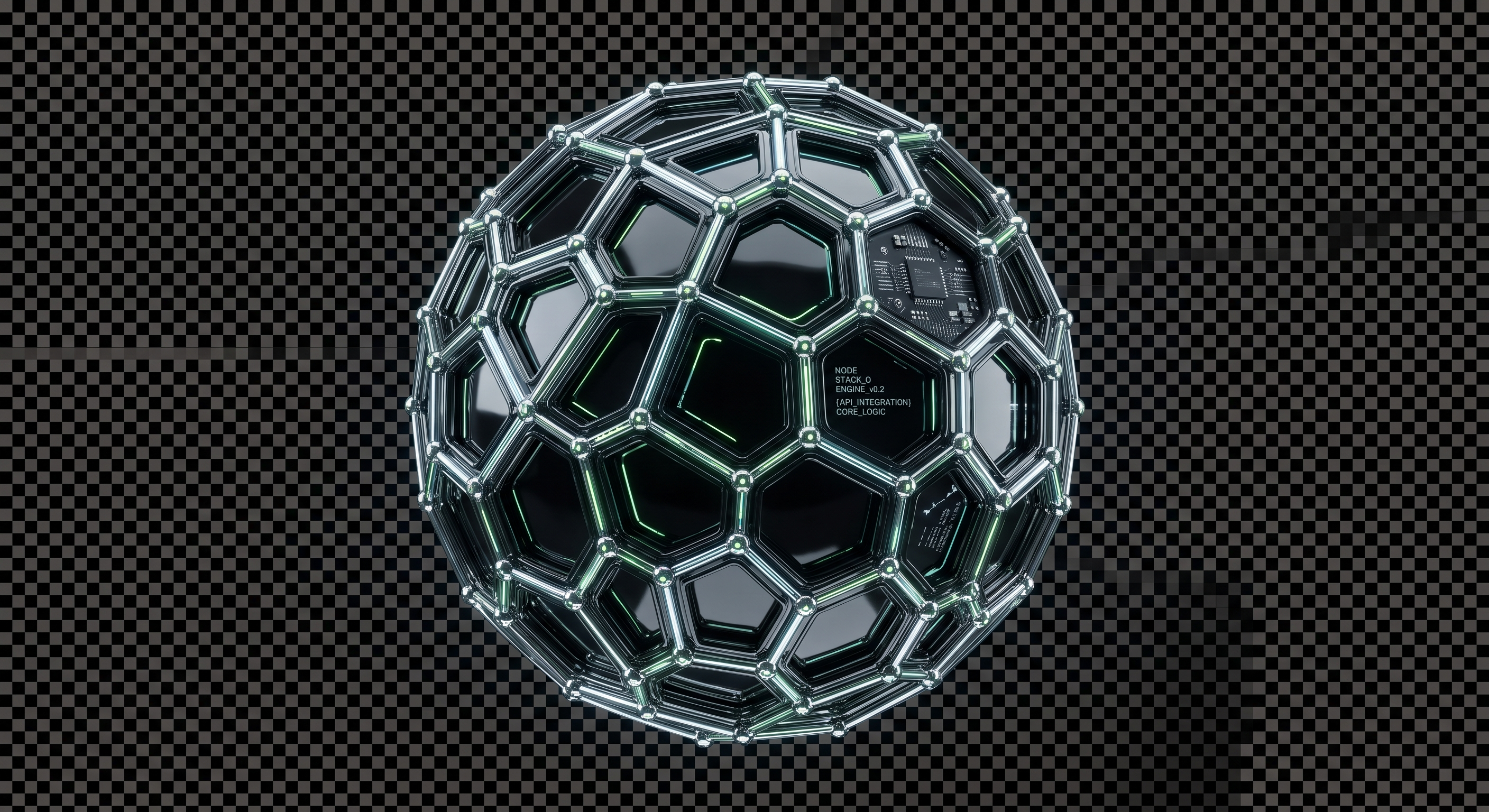 3D Tech Stack Wireframe Node